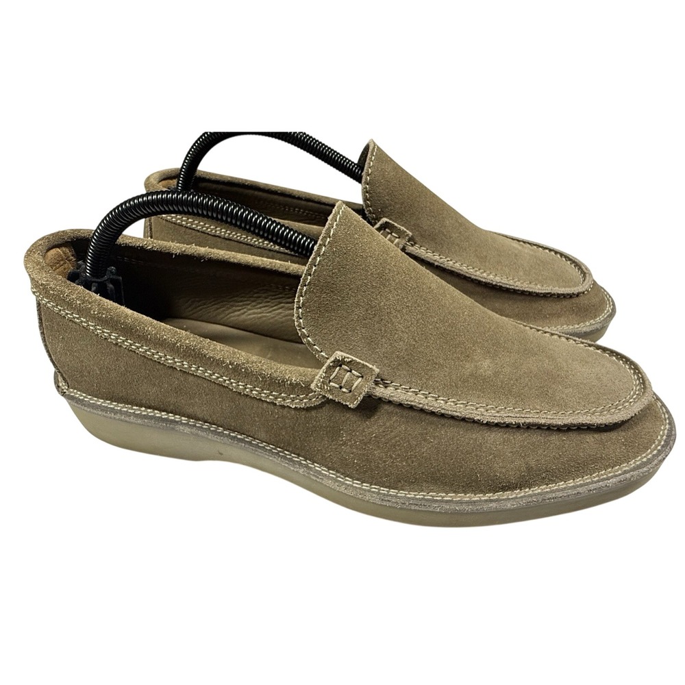 J CREW ITALY SHOES LOAFERS MEN 10.5 BEIGE SLIP ON LEATHER COMFORT OLD MONEY